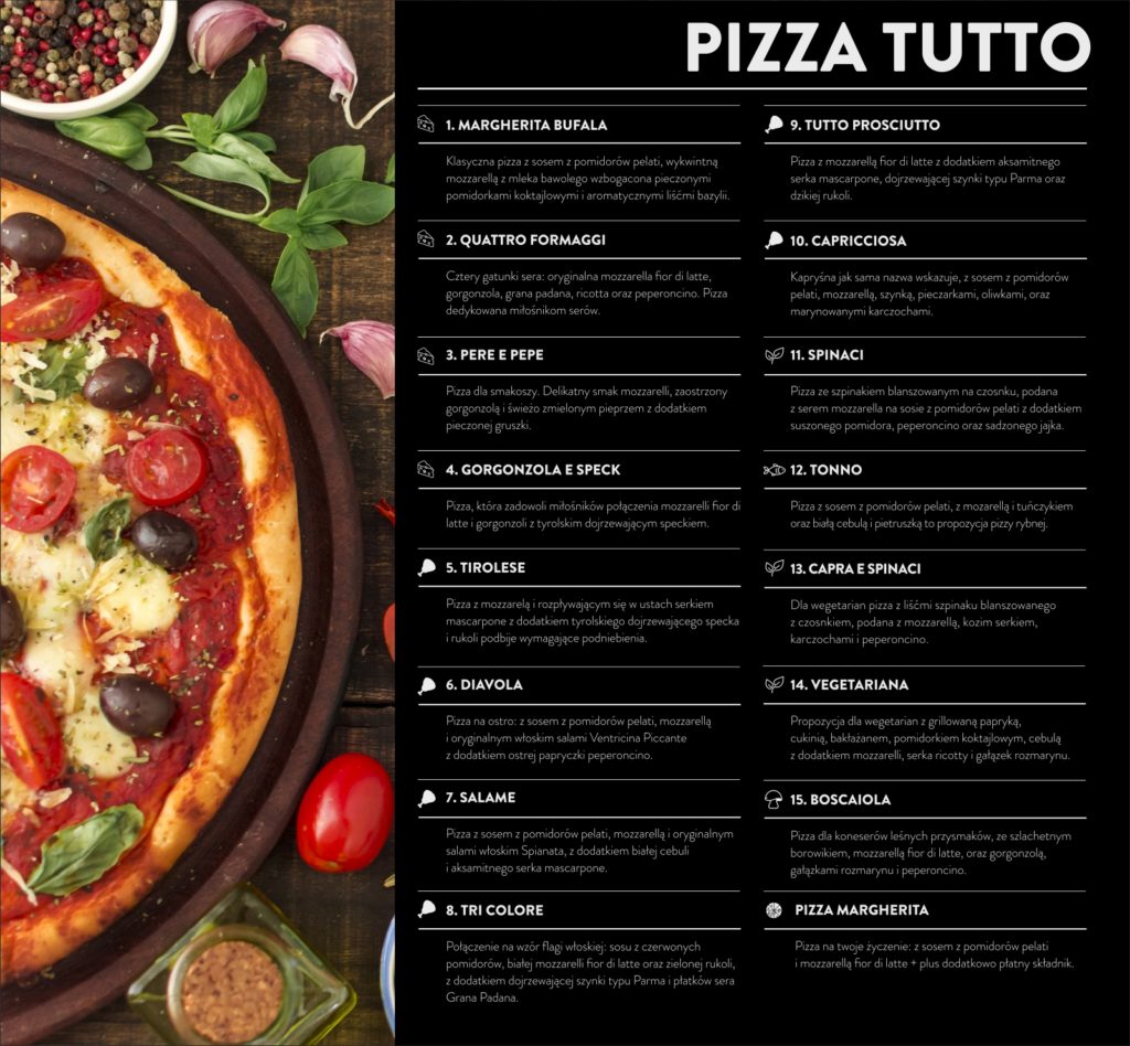 Nasze menu – TUTTO – Pizza & Pasta
